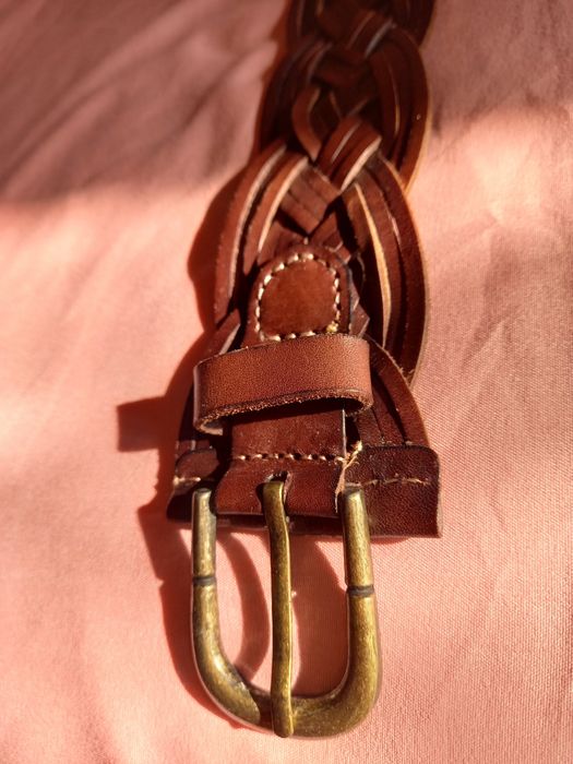 Ремінь шкіряний плетений