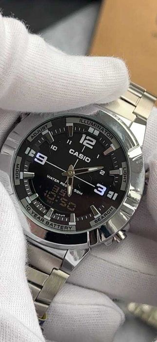 Годинник casio 870 silver black | часы мужские | касио годинник чоловічий | часы casio