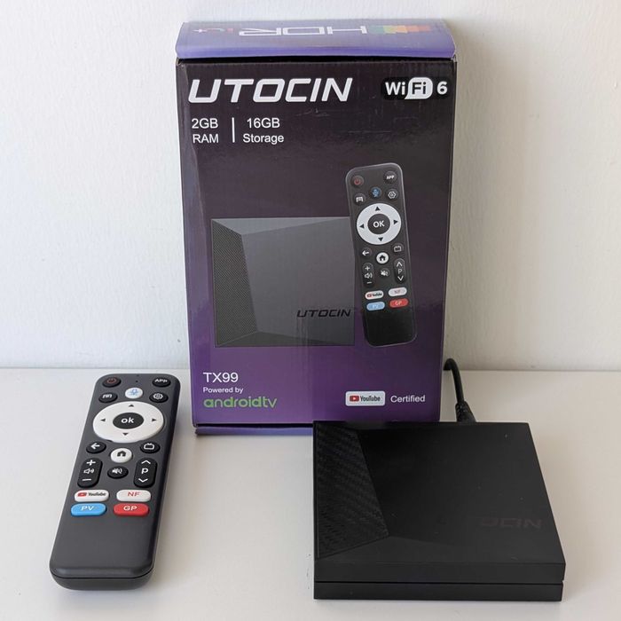TV Box Android ATV 14 | 4K HDR | 2+16G | WiFi 6 | Google Assistant | Certificado YouTube | Utocin TX99