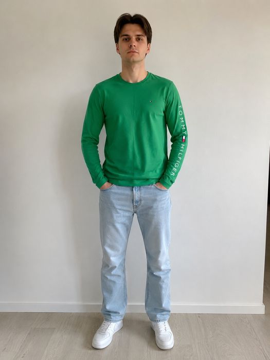 Tommy Hilfiger zielona bluzka longsleeve XL Slim Fit oryginalna
