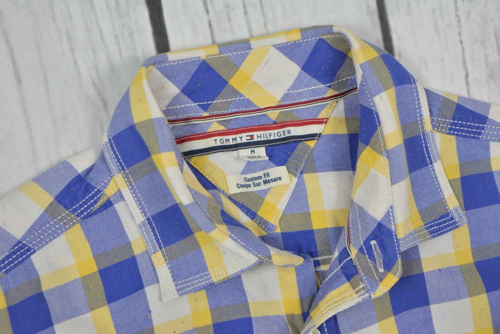 Tommy Hilfiger Custom Fit Męska Koszula Casual Kratka Rozmiar M