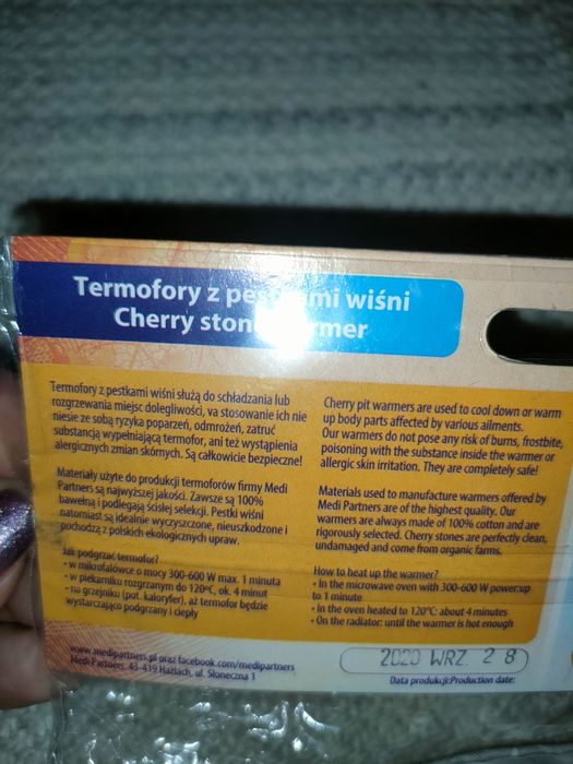 Termofor z pestekami z wiśni nowy