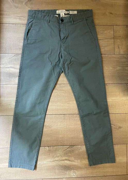 Spodnie męskie # chinos # zieleń # slim fit # bawełna