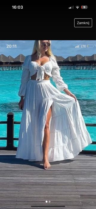 Biały boho komplet LOU zani 38