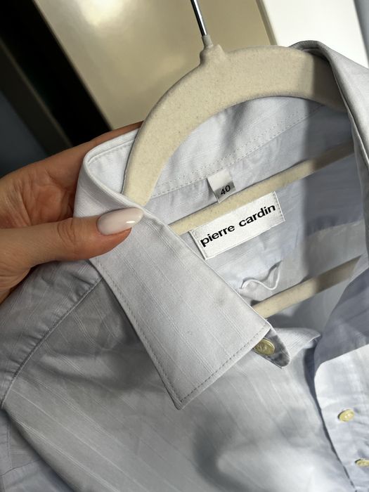 Koszula męska niebieska elegancka na długi rękaw Pierre Cardin 40