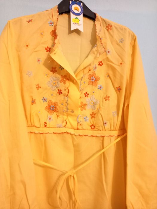 Piżama/ koszula nocna damska z płótna- piękna i nowa!