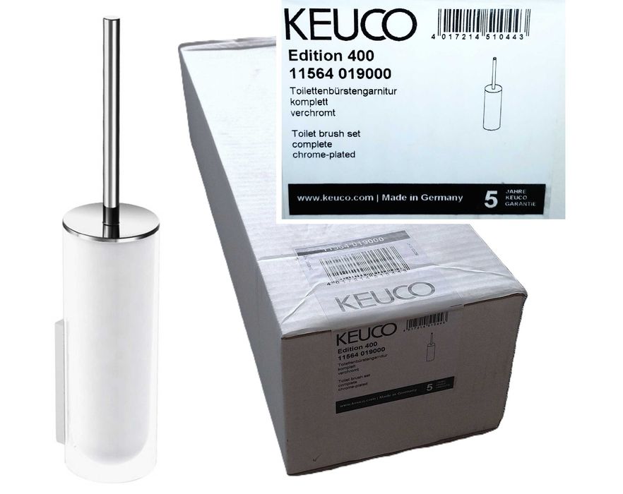 KEUCO EDITION 400 – zestaw toaletowy ze szczotką WC – chrom – 11564 019000