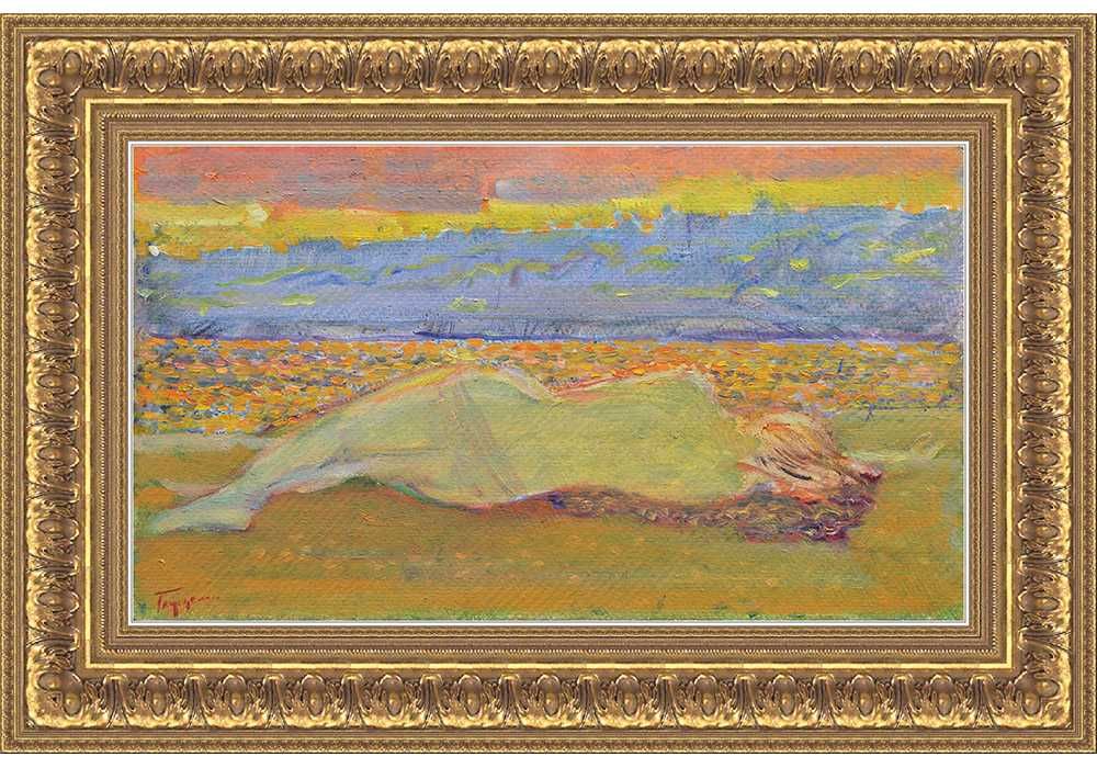 Глущенко Николай. Девушка на пляже. Обнажённая. Ню. Двусторонняя