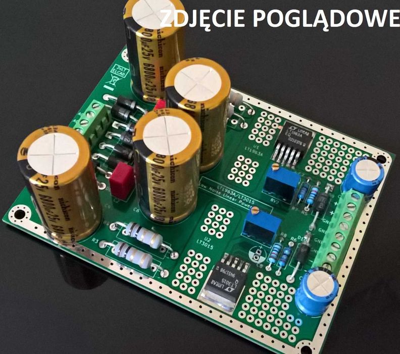 Płytka pcb - zasilacz niskoszumny symetryczny LT1963/LT3015