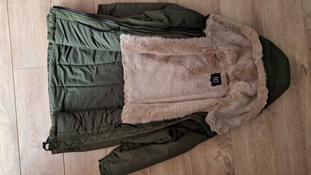 Куртка зимова жіноча парка zara trf collection водонепроникна хакі