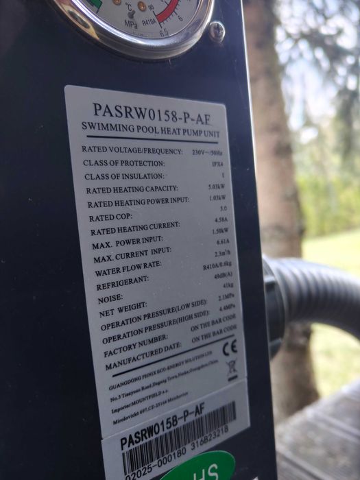 Pompa ciepła do basenu Azuro 5,03kW