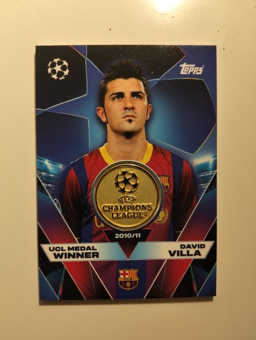 David Villa champions league medal winner card