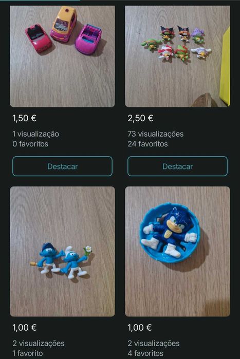 Vários brinquedos disponíveis não comprar anúncio