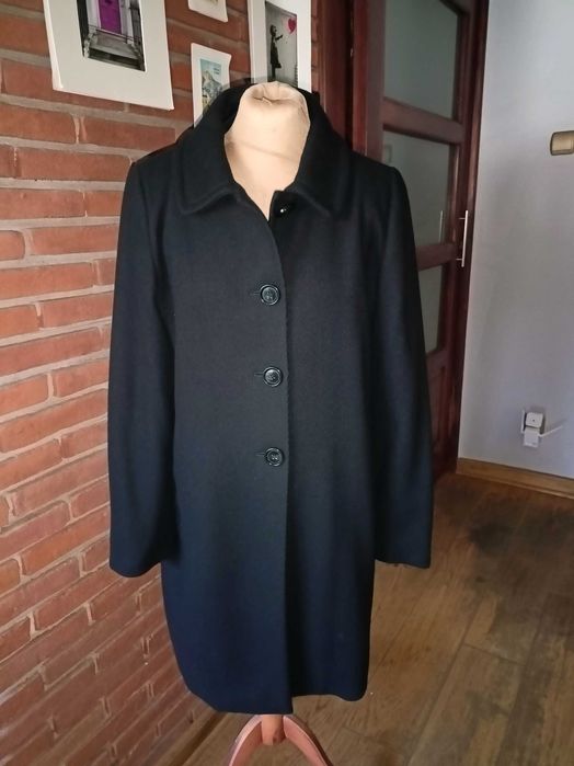 Max Mara czarny flauszowy płaszczyk 44