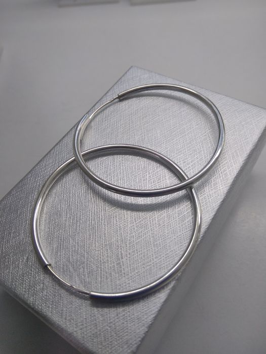 Srebrne kolczyki koła srebro 925 średnica 4 cm   266