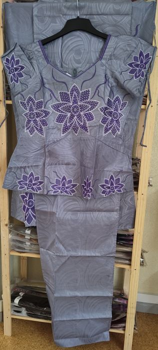 Vestido africano azul claro