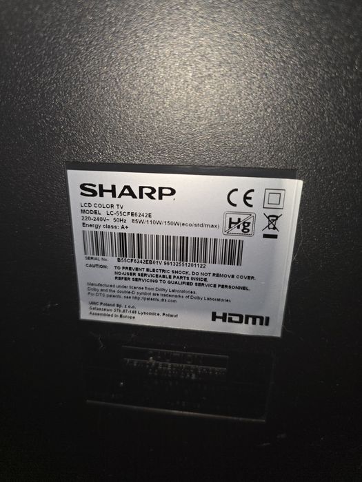 Televisão Sharp 55"
LCD COLOR TV
MODEL LC-55CFE6242E