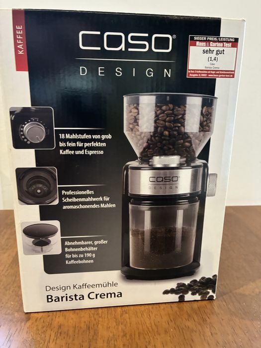 Moinho de café CASO Design Barista Crema — com caixa