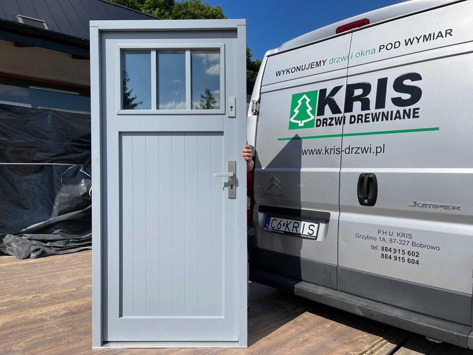 Drzwi Drewniane zewnętrzne NA KAŻDY WYMIAR Angielskie CZYSTE POWIETRZE