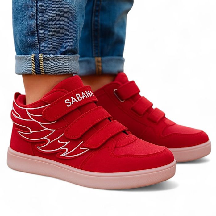 Sportowe buty dziecięce szkolne na rzepy led świecące 6597 rozm. 35