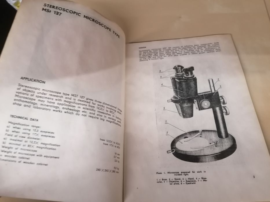 Microscópio Stereoscopic MSt 127 Manual Inglês