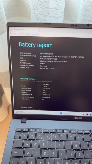 ASUS Vivobook 16 16GB/1TB Snapdragon X - Copilot+ PC - ainda com caixa