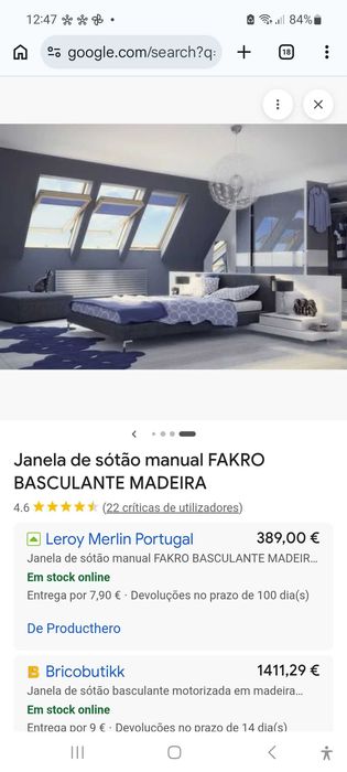 Janela de sótão manual FAKRO BASCULANTE MADEIRA