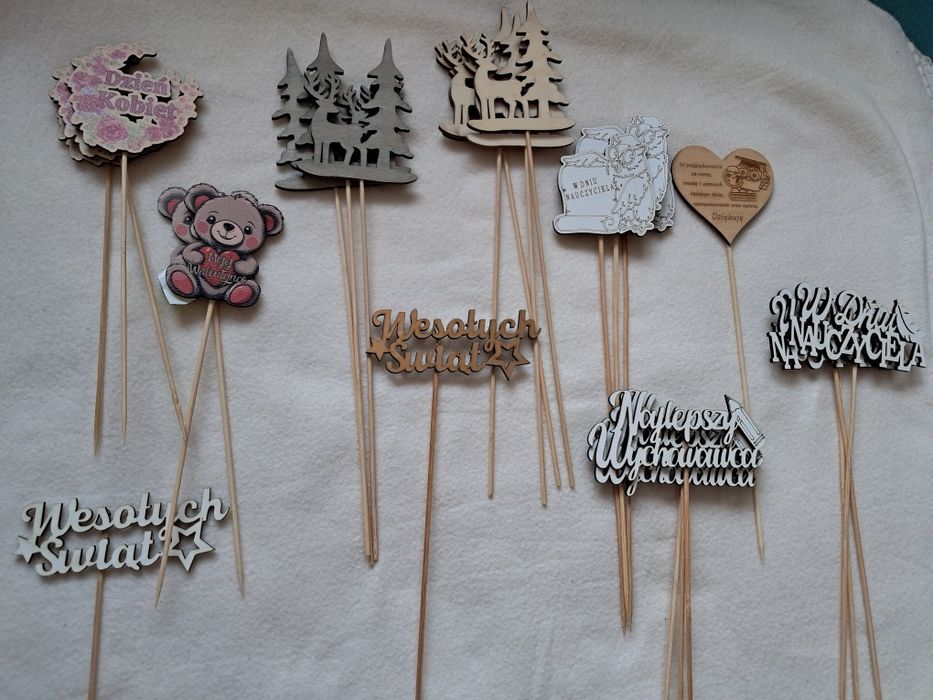 Topper do tortu/ drewniane piki