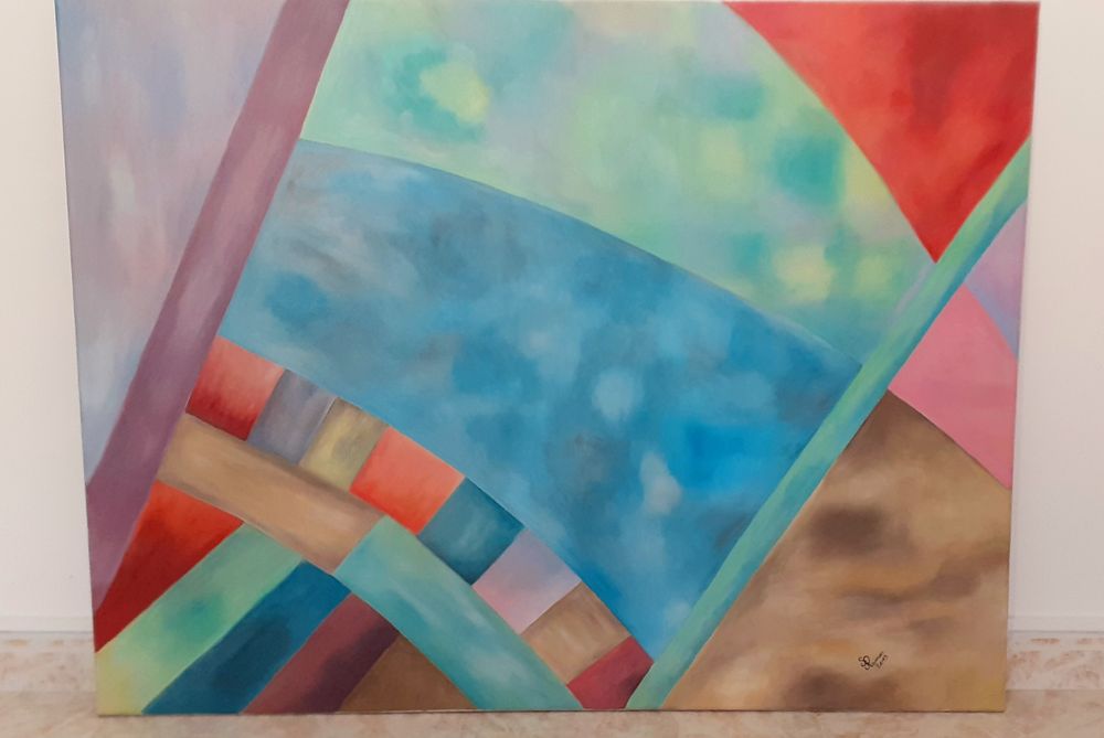 Pintura original abstrata em tela 116x89 cm