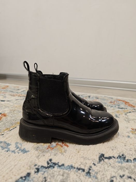Zara 29 Botki jesienno zimowe buty dziewczęce lakierowane czarne kozak