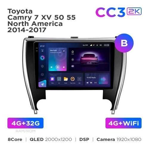 Штатная магнитола Teyes CC3 2k 4+32 Gb Toyota Camry 7 XV 50 55
