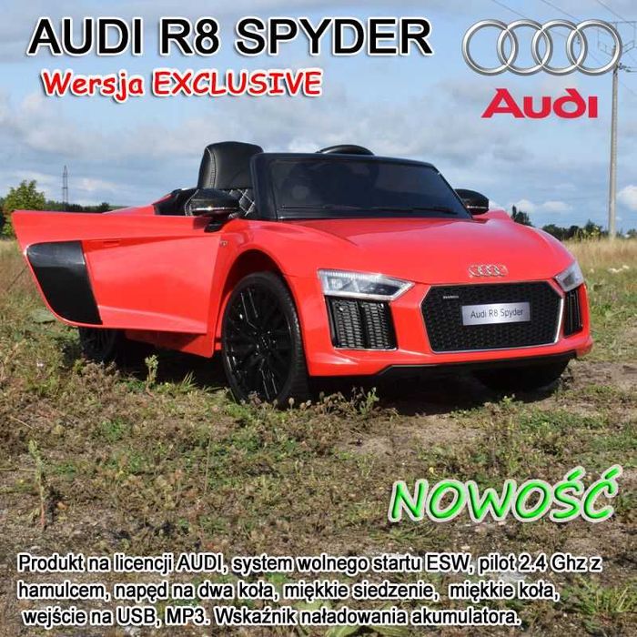 Auto samochód na akumulator AUDI R8 na licencji autko elektryczne RC