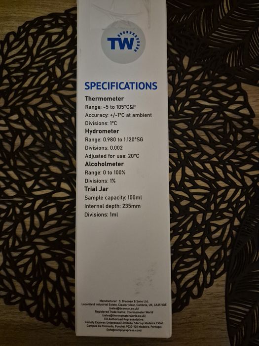 Hydrometr, termometr