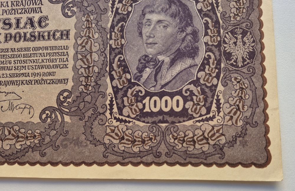Польща 1000 марок 1919 р. aUNC