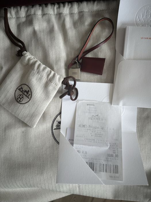 Hermès Herbag Zip PM bordo – oryginał, komplet, paragon, stan bdb