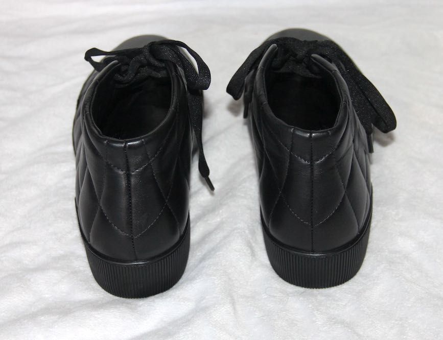 hogl skóra naturalna skórzane czarne sneakersy trampki pikowane 39 6