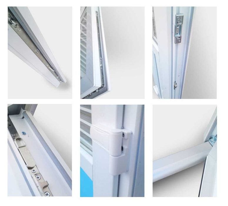 Drzwi wejściowe PCV 90x200 orzech sklepowe ciepłe biuro dom  DOSTAWA