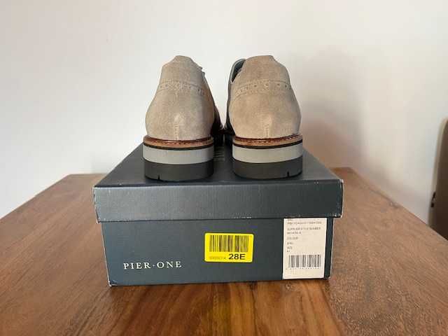 Buty oksfordki skórzane damskie Pier One