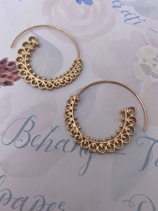 Brincos Argolas Etnicas Boho Douradas (novas s/ etiqueta)