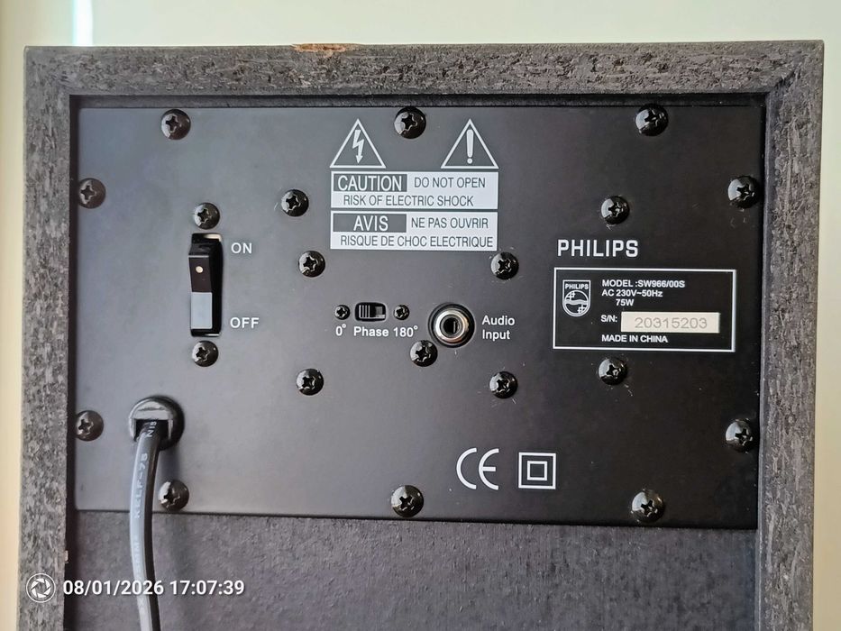 Subwoofer activo e satélites Philips colunas home cinema 5.1 6.1