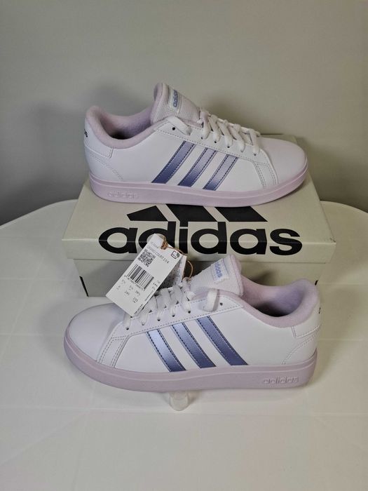 Nowe białe damskie Adidas Grand Court rozmiar 38 2/3