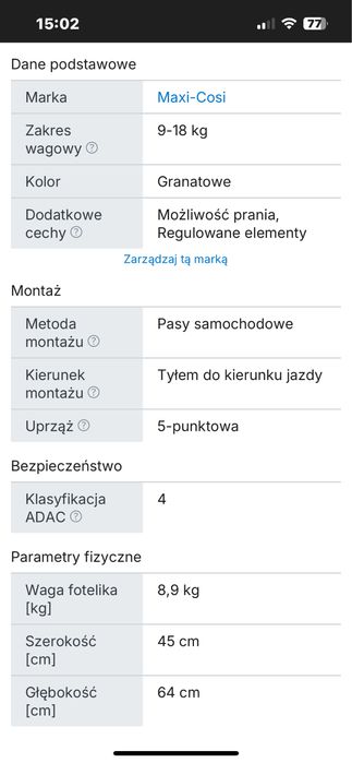 Fotelik samochodowy maxi-cosi Tobi