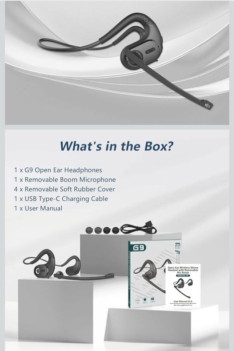 Bezprzewodowe słuchawki Bluetooth z wyjmowanym mikrofonem redukcja szu