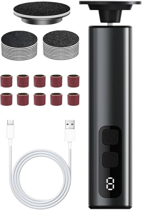 Електрична пилка ( пемза) для педикюру з LED-дисплеєм та 30 насадок