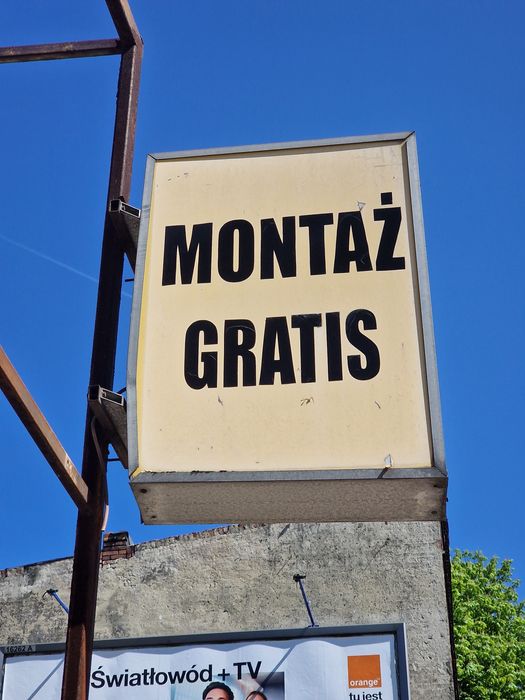 Podświetlany semafor reklamowy "montaż gratis" do samodzielnego demont