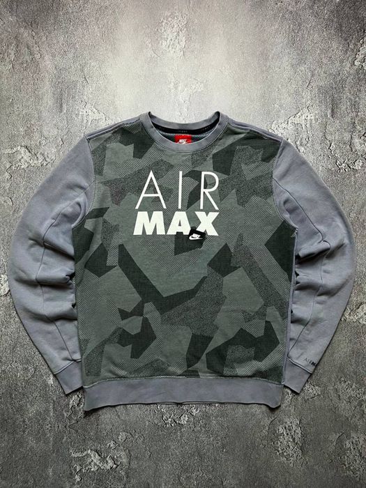 Вінтажний кофта  Світшот з довгим рукавом Nike Air Max Найк Аір Макс Великий Логотип Розмір М колір сірий