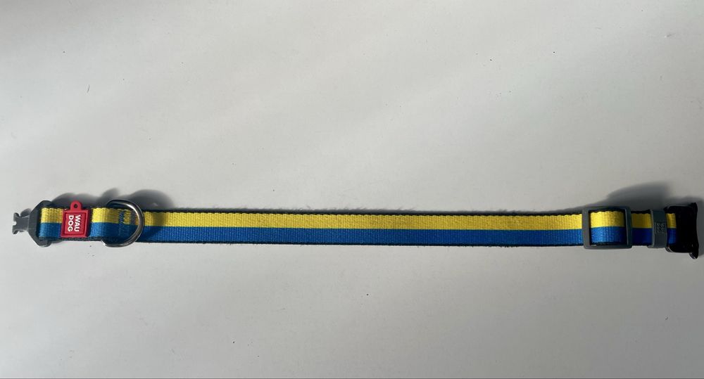 Нашийник для собак жовто-блакитний L
