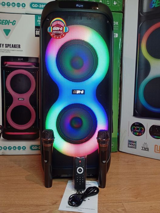 Блютуз караоке акустика Temeisheng-21(SD,USB, FM) ПультДУ, 2микрофона.