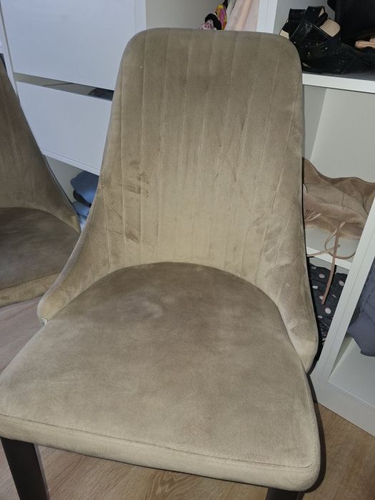 krzesel do salonu velurowe 4 szt okazja tanio