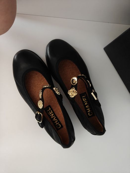 Chanel baleriny baletki CC skóra jagnięca r.39